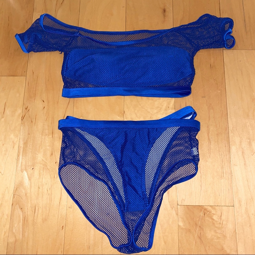 Fishnet Bandeau High Waisted Bikini